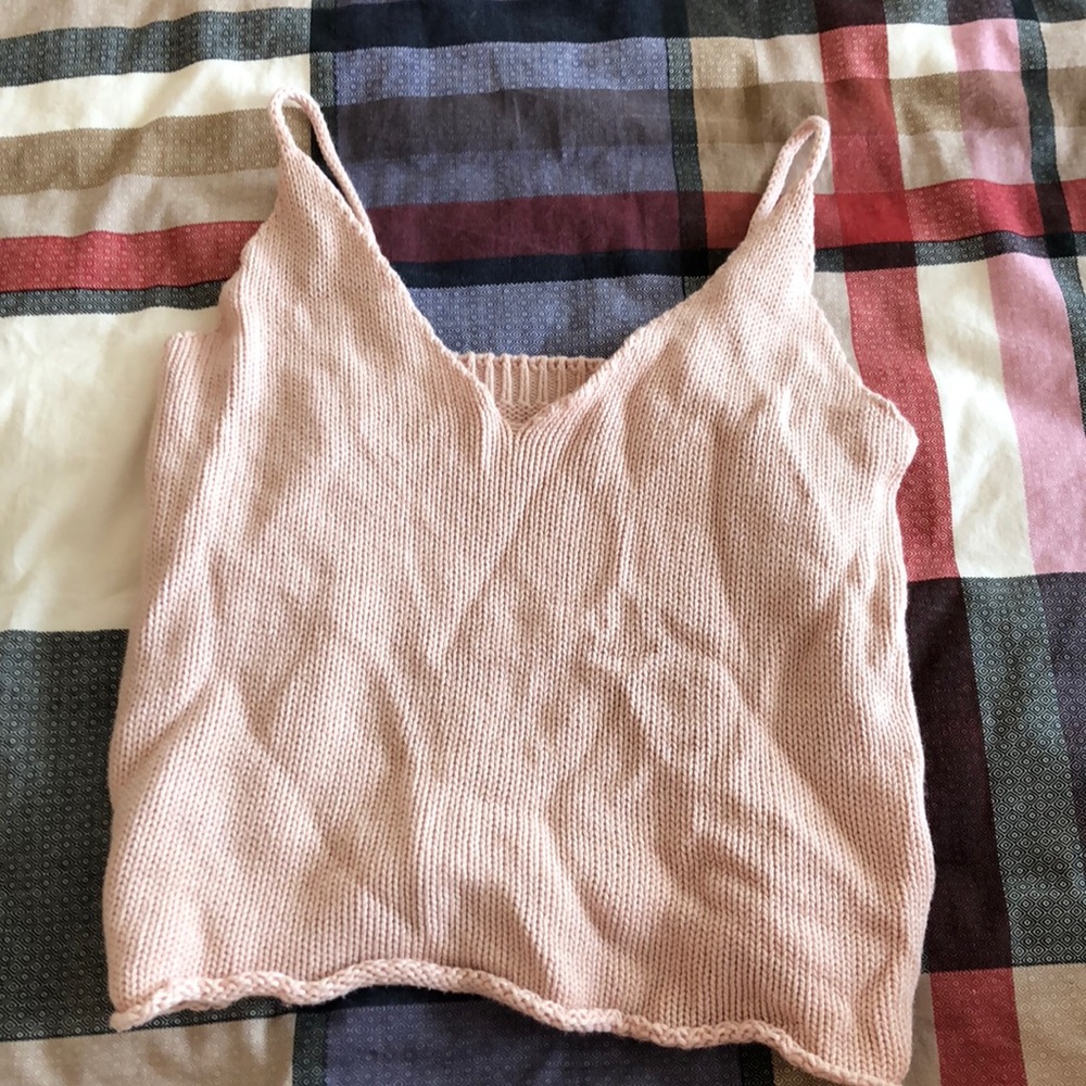 Brandy Melville pink knit tank top